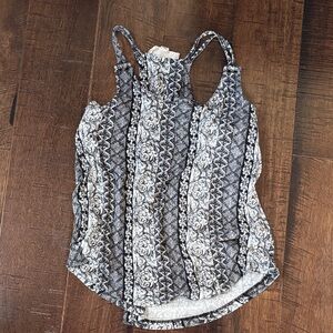 Pink Republic Black & White Printed Racerback Cami